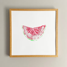 "Rind On", Framed Limited Edition Oak Watermelon Print, 18"x18"