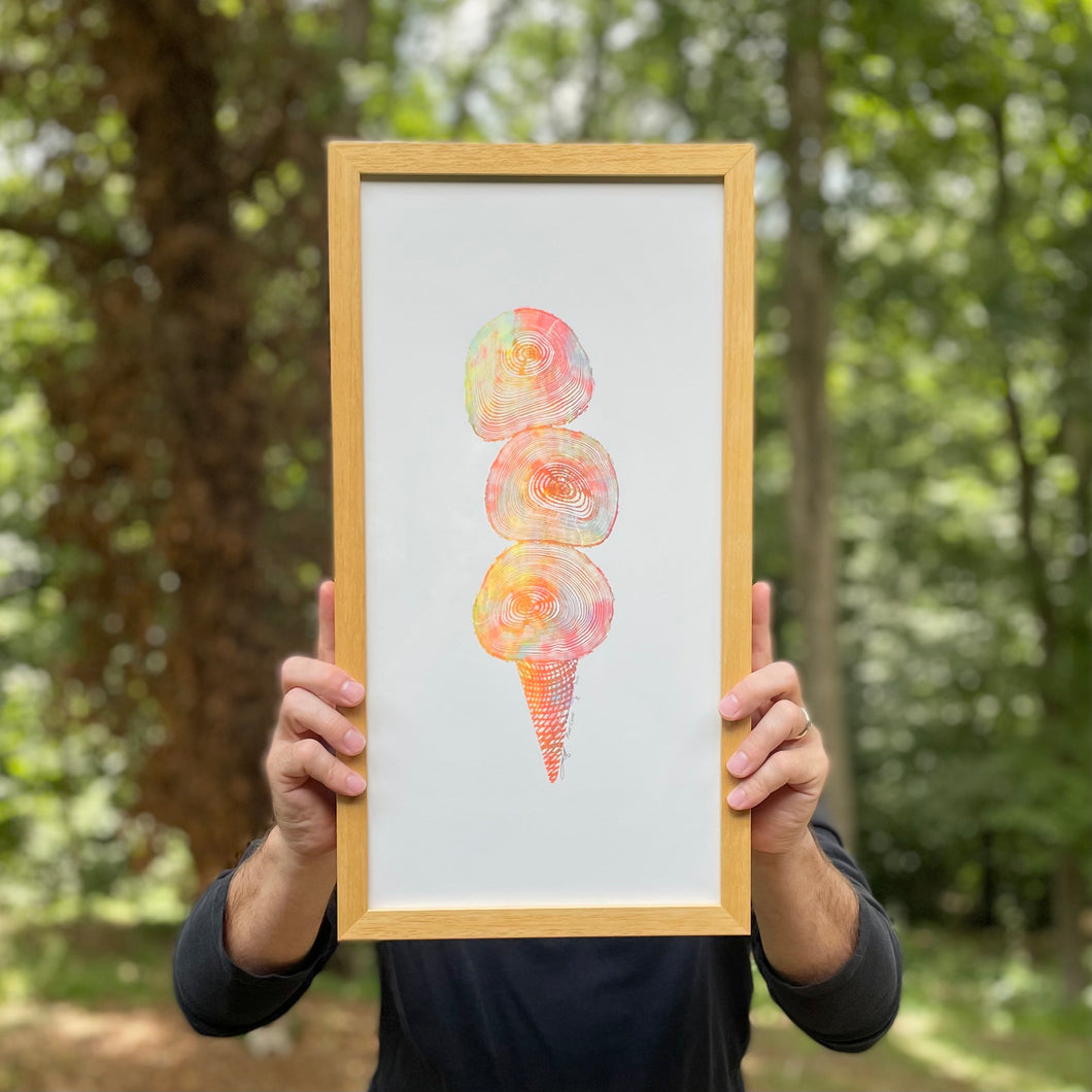 Ice Cream Tree Print, PINE CONE, 1 of 1, Framed 9